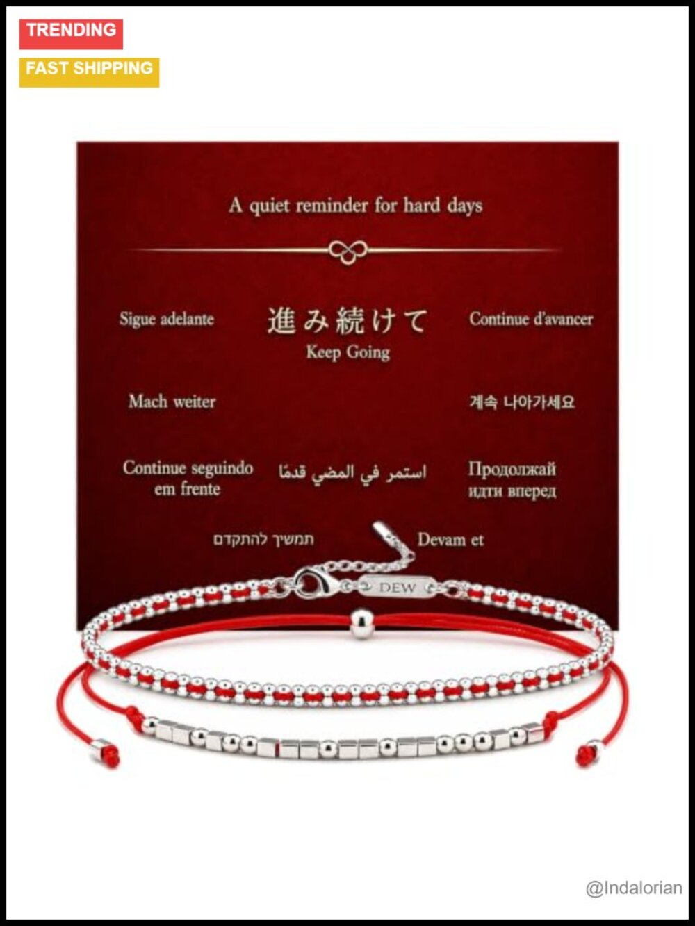 Morse Code Bracelet Set Red String Hidden Message Adjustable Gift Box